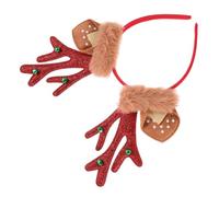 Homoyoyo Christmas Deer Antler Headband Lovely Red Antlers Hairband Festive Holiday Party Accessory for Cosplay Photo Taking Family Gatherings Xmas and Year Celebrations