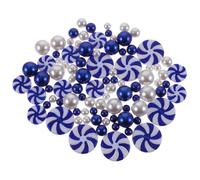 Homoyoyo Christmas Floating Beads Vase Fillers for Floating Candle Centerpieces Reusable Blue White Acrylic Candy Decorations Elegant Xmas Vase Filler for Wedding and Holiday Decor