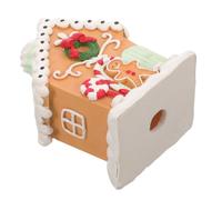 Homoyoyo Christmas Miniature House Ornament Resin Gingerbread Table Centerpiece Festive Decoration for Birthday Wedding Anniversary Year Celebration