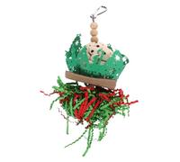 Homoyoyo Christmas Parrot Chewing Birdcage Hanging Decor Natural Safe Material Fun Swing for Parakeet Conure Budgie Cage Ornament