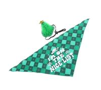 Homoyoyo Christmas Pet Hat and Bandana for Dogs Soft Comfortable Triangular Scarf with Green Plaid Pattern Suitable for All Festive Holiday Decoration and Party Outfit