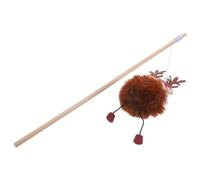 Homoyoyo Christmas Plush Reindeer Cat Teaser Stick Lightweight Durable Interactive for Indoor Kitten Exercise and Play Cats