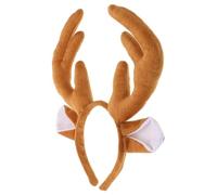 Homoyoyo Christmas Reindeer Antlers Headband Plush Deer Horns Hairband Brown Festival Costume Accessories for Women and Boys and Girls Holiday Party Photo Booth