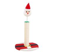 Homoyoyo Christmas Santa Cat Scratching Post Sisal Fiber Kitten Claw Scratcher Vertical Cat Climber