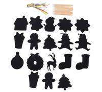 Homoyoyo Christmas Scratch Paper Hanging Ornaments DIY with Designs Cartoon Themed Decorative Crafts for Easy Safe Scratching Art for Holiday Party Decorations