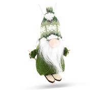 Homoyoyo Christmas Skiing Gnome Doll Hanging Ornament Lightweight Knitted Santa Gnome Decoration for Tree Door Window Holiday Hanging Decor Charming Xmas Home