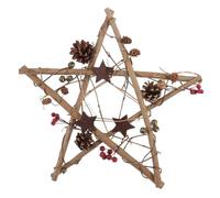 Homoyoyo Christmas Star Hanging Ornament with Rope Xmas Tree and Wall Decoration Pendant for Holiday Party Home and Garden Festive Decor Cartoon Style Pentagram Xmas Decor