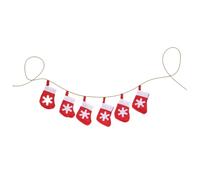 Homoyoyo Christmas Stocking Banner Hanging Decoration Red Felt Xmas Socks Bunting for Home Party Festive Hanging Flags for Holiday Cheer and Photo Prop Use