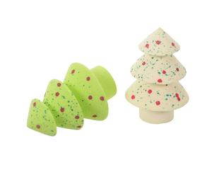 Homoyoyo Christmas Tree Makeup Sponge for Blending Foundation and Powder Soft Beauty Sponges for Wet Application Festive Makeup Applicator for Holiday Looks