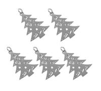 Homoyoyo Christmas Tree Pendants Necklace Making Charms DIY Stainless Steel 5pcs Not Easy to Break and Fade Cute Xmas Craft Accessories for Sharing with Family and Friends