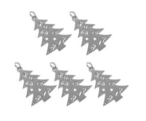 Homoyoyo Christmas Tree Pendants Necklace Making Charms DIY Stainless Steel 5pcs Not Easy to Break and Fade Cute Xmas Craft Accessories for Sharing with Family and Friends