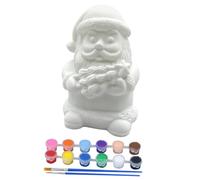Homoyoyo Christmas Vinyl Santa Clause Statue DIY Unfinished Blank Figurine with Color Pigments and Pens for Holiday Decoration and Craft Gift