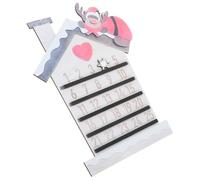 Homoyoyo Christmas Wooden Hanging Sign Xmas Countdown Clock Door Plaque Pendant for Holiday Decor with Elk House Design Festive Wall Calendar for Home Celebration