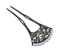 Homoyoyo Classical Chinese Hairpin with Artificial Pearl Elegant U Shaped Hair Stick for Traditional Hanfu and Qipao Lightweight Hair Decoration Accessory for Formal Occasions