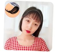 Homoyoyo Clip in Air Fringe Front Hair Bangs Hair Extensions for Women Black Adjustable Natural Looking Lightweight Accessory for Daily Party Cosplay