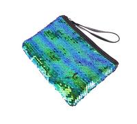 Homoyoyo Color Changing Paillette Handbag Chic Sequins Cosmetic Storage Bag for Travel Stylish Black Clutch with Zipper Closure for Friends and Family Multi Functional