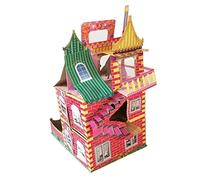 Homoyoyo Colorful Ancestor Paper Villa to Burn for Qing Ming Festival Paper House Model Easy to Burn Sacrificial Villa for Ancestor Worship and Tribute