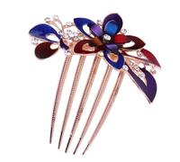Homoyoyo Colorful Rhinestone Flower Bride Hair Comb Elegant Wedding Headdress for Women Delicate Party Hair Ornament Chic Floral Accessories for Brides and Special Occasions