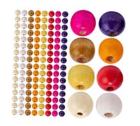 Homoyoyo Colorful Round Wood Beads DIY Craft Beads for Jewelry Making Smooth Skin Friendly Wooden Spacer for Bracelets Necklaces Versatile Rustic Charm with Multiple Colors