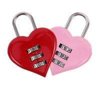 Homoyoyo Combination Padlocks with Wear-Resistant Zinc Alloy Material Heart Shaped 2pcs Multi-Function Lovely Locks and Valentine's Day for Diary, Personal Items