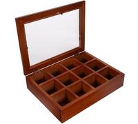 Homoyoyo Compartment Tea Bag Organizer Box with Transparent Acrylic Lid Portable Tea Storage Caddy for Sugar Packets Spice Pouches and Instant Compact Household Shelf for Kitchen and Cafe