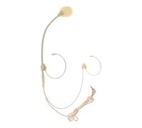 Homoyoyo Condenser Over Ear Headset Microphone Wired with 3.5mm L Plug, Voice Projection Portable Mic for Fitness Instructors and Presentations, Beige Rubber-Metal Material