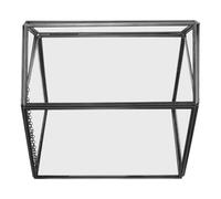 Homoyoyo Creative Black Geometric Glass Greenhouse Terrarium House Indoor Tabletop Planter Box for Air Plants, Succulents, and Miniature Garden Display
