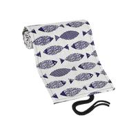 Homoyoyo Creative Canvas Pencil Roll Wrap Organizer with Slots Portable Stationery Storage Case for Colored Pencils Elegant Cartoon Saury Pattern Space-Saving Design for Artists and