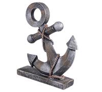 Homoyoyo Creative Resin Boat Anchor Figurine Decorative Model Nautical Ornament for Home Office Bar Unique Coastal Desktop Adornment Retro Style Resin Anchor Statue