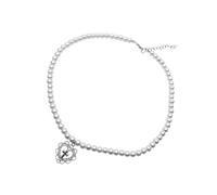 Homoyoyo Cross Heart Pendant Necklace for Women Elegant Clavicle Chain Lightweight Imitation Pearl Design Occasion Stylish present Idea for Her