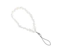 Homoyoyo Crystal Beaded Mobile Phone Strap Lost Lanyard Wrist Chain for Women Stylish White Gemstone Charm Suitable for Phones Cameras Backpacks Handbags