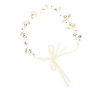 Homoyoyo Crystal Leaf Crown Headband Lightweight Bridal Hairband with White Organza and Comfortable Princess Wedding Hair Accessory for Brides