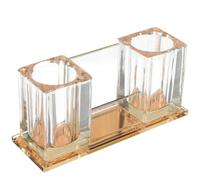 Homoyoyo Crystal Microphone Stand Base Acrylic Mic Holder Wireless Tabletop Mic Stand for Ktv Karaoke Home Office Use Light Gold Color Stable Desktop Bracket