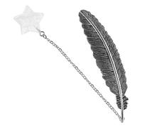 Homoyoyo Crystal Plume Bookmark with Pendant Decoration Lightweight Metal Page Marker for Readers Teachers Teens and Book Lovers Gift