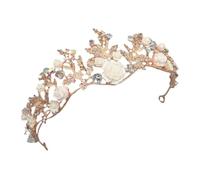 Homoyoyo Crystal Rhinestone Alloy Crown Headband, Delicate Bride Elegant Crown Hair Accessory for Wedding and Bridal Party, Gold Color Tiara for Women