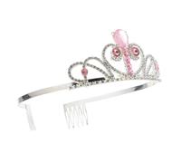 Homoyoyo Crystal Rhinestone Crown Headband for Comfortable Decorative Headdress for Birthday Cosplay Parties Pink Waterdrop Design Party Hair Wear for Boys