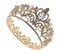 Homoyoyo Crystal Rhinestone Wedding Tiara Crown Headband for Women Lightweight Comfortable Bridal Hair Accessory with Secure Grip Elegant Princess Hairpiece for Weddings and Parties