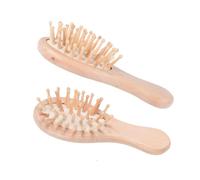 Homoyoyo Cushion Massage Hair Brush Natural Beech Wooden Paddle Comb with Orbicular Tips for Gentle Scalp Relaxation and Detangling Ergonomic Handle for Home and Hotel Use