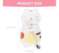 Homoyoyo Cute 3D Cat Shaped Ceramic Coffee Mug with Spoon, Multi-Function Decorative Cat Mug for Office and Breakfast, Delicate Milk Cup for Hot Drinks, 1pcs Set