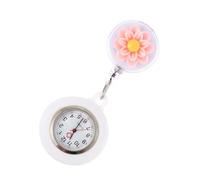 Homoyoyo Cute Cartoon Flower Silicone Badge Watch for Lightweight Clip Fob Watch Easy Viewing for Healthcare Workers