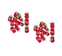 Homoyoyo Cute Christmas Pet Socks for Dogs & Cats - 4 Pack Anti-Slip Cotton Paw Protectors Size S Perfect for Small Pets to Keep Paws Warm and Stylish