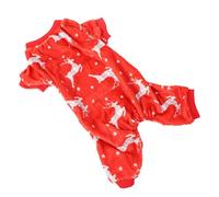 Homoyoyo Cute Christmas Reindeer Dog Pajamas - Festive Red for Dogs - Cozy Holiday Outfit for Pets Perfect Xmas Costume for Dogs and Cats