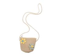 Homoyoyo Cute Mini Woven Crossbody Bag for Little Girls Lightweight Shoulder Purse Straw Design for Boy Girl School Beach Play