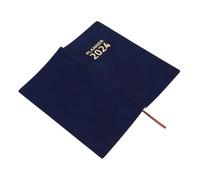 Homoyoyo Daily Planner Notebook with Yearly Schedule Imitation Leather Cover in Navy Blue Smooth Writing Notepad for Office and Personal Management Day Organizer for Plans and Inspiration