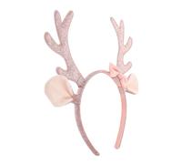 Homoyoyo Deer Antler Headband Furry Xmas Elk Horn Hairband Realistic Animal Ears Headwear Sequin Hair Hoop for Women