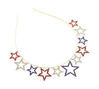 Homoyoyo Delicate Alloy Pentagram-shaped Headband for Independence Day Parties, Eye-catching Party Hairband with Star Top Design, Hair Accessories for Young Ladies