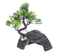 Homoyoyo Delicate Resin Reptile Cave with Tree Decor Realistic Terrarium Hideout for Lizards Amphibians and Small Reptiles Non-fading Habitat Ornament with Dark Shelter Design for Snakes