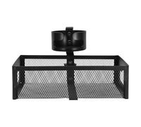 Homoyoyo Desk Side Organizer with Clamp-On Cup Holder and Ventilated Mesh Snack Basket, Space-Saving Stainless Steel Design for Home and Office