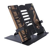 Homoyoyo Desktop Book Stand Metal Multifunction Reading Rack Adjustable Black for Library Classroom