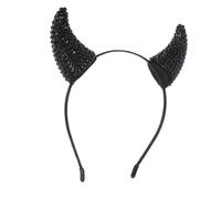 Homoyoyo Devil Horns Headband with Sparkly Rhinestones Easy to Wear Demon Horn Hairband for Halloween Costume Cosplay for Parties Carnivals Fancy Dress Events